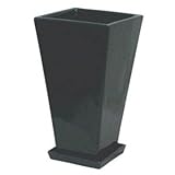 インテリアポット(植木鉢/プランター) ノーブル 【18cm】 穴有/受皿付 ブラック(黒) 〔ガーデニング用品/園芸〕