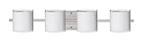 Besa照明4 ws-7180sf-led Pogo – 30.38 " 20 W 4 LED Bath Vanity、ホワイト/内側シルバーガラス