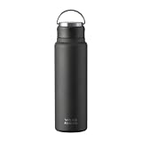 アトラス 水筒 700ml 保冷 保温 真空断熱 ステンレス パッキン一体型 スポーツドリンク対応 ハンドル付き シームレス スクリューボトル 直飲み 洗いやすい お手入れ楽 アウトドア WENS ウェンズ ブラック 白湯 AWSL-700BK