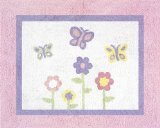 甘いジョジョデザインによってピンクとパープル・バタフライアクセントフロアラグ