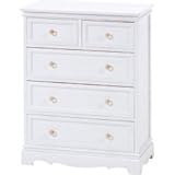 □お姫様 チェスト 木製タンス ホワイト 姫系家具　MCH-6591WH