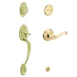 Schlage f93-ply-505-fla明るい真鍮ライフタイム仕上げPlymouthダミーHandleset with Flairレバー