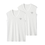 [アンブロ] Tシャツ Ｖネックスリーブレス 綿混 吸汗速乾 2枚組 ボーイズ ホワイト 160