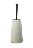 藤栄(FUJIEI) ダスパースタイル トイレブラシ ホワイト φ12×H36.3cm DS-210 トイレ掃除 ブラシ スタイリッシュ シンプル インテリア おしゃれ 清潔感 コンパクト 洗いやすい 丸洗い可 木目調 日本の職人の手仕事 家に馴染むデザイン 日本製