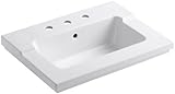 KOHLER K-2979-8-0 Tresham One-Piece Surface and Integrated Bathroom Sink with 8-Inch Widespread Fauc
