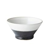 2tone飯碗 330ml｜道祖土和田窯・上質な益子焼の手仕事（日本製）黒白/白黒 (糠黒 Nuka/Kuro)_電子レンジ対応/食洗機対応_シンプル_ホワイト/ブラック