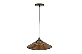 Premier Copper Products L400DB 13-Inch Large Hand Hammered Copper Pendant Light, Oil Rubbed Bronze [
