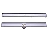 HANEBATH 線形シャワーフロア排水溝 タイルのグレーチングインサート付き つや消しステンレス 39.4-Inch NL4002T01