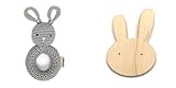 オーガニックバンブーカギ針編みBunny and Wooden Bunny Teether Set