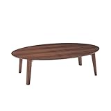 折りたたみ式リビングテーブル　　ダークブラウン　だ円（大）