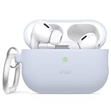【elago】 AirPods Pro2 対応 ケース 耐衝撃 カラビナ 付 薄型 ソフト シリコン カバー Lightning USB-C ワイヤレス充電 MagSafe 対応 [ Apple AirPods Pro 2 アップル エアポッツプロ2 第2世代 対応 ] ORIGINAL HANG ライトブルー