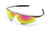 MCR Safety TM13R Tremor Sleek Hingeless Dielectric Safety Glasses with Taupe Frame and Fire Mirror L