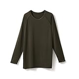 [白鷺ニット] 男のキャンプインナー UV 防虫 長袖 丸首 シャツ メンズ 春夏 アウトドア 紫外線対策 L1010T-E (LL, ダークグリーン)