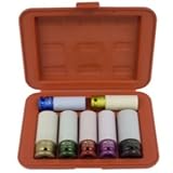 Kツール国際kti33300 1 / 2 "ドライブシン壁保護ソケットセット、7ピース( 7 Piece 1 / 2 " Driveシン壁保護ソケットセット)