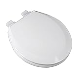 PlumbTech 153-02 Premium Molded Wood Round Toilet Seat with Slow Close Hinge, Biscuit by PlumbTech