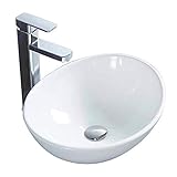Homelava 洗面ボール 小型陶器製洗面器 オンカウンター 楕円形 41cm