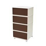 squ+ コレクトケース ワイド中型4段セット MW×4 キャスター付き ブラウン SNK-16BR