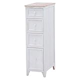 萩原 チェスト ナチュラルホワイト 25cm幅 シャビーテイスト MCH-5281NAW