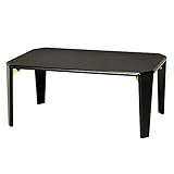 リッチテーブル(75) (ブラック/黒) 幅75cm 机/リビングテーブル/ローテーブル/折りたたみ/北欧風/鏡面加工/シンプル/完成品/NK-755