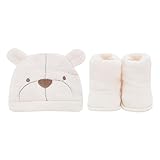 新生児ユニセックス冬暖かい帽子with Footie Teddy Fakeファー暖かいキャップ 0-6M ベージュ kah001