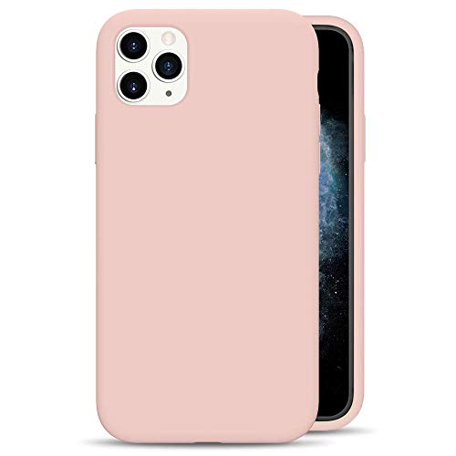 iPhone 11 Pro ケース シリコン 軽量 薄型 ソフト ワイヤレス充電対応 衝撃吸収 指紋防止 滑り止め アイフォン 11 Pro ケース ガラスフィルム付き スマホケース iPhone 11pro(ピンク)