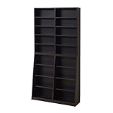 JKプラン Sanchi 1cm単位で棚が調節できる本棚 文庫本ラック 幅90cm 高さ180cm ダークブラウン YH-110H-DB