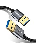 USB3.0 中継アダプタ,CableCreation USB メス-メス アダプタ 2個セット 超高速5Gbps対応 USB 3.0 延長アダプタ ブラック