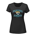 NFLジャクソンビルジャガーズレディース半袖クルーネックTシャツ、ミディアム、ブラック