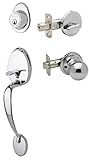 Copper Creek CZ2610xBK-PS Colonial Front Door Handleset with Ball Knob Interior Assembly in PS [並行輸入