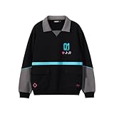 XINGYUNSHI 初音ミク Miku 印象コート ジップ パーカー 秋服 オーバーサイズ 大きいサイズ 長袖 春秋服 人気 柔らかい肌触り 快適 トップス スポーツ [公式グッズ] コスプレ衣装 男女兼用 (L)