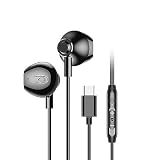 ノイズ除去 HiFi 有線イヤホン、3.5mmジャック、内耳型、マルチ機種対応、スマホ通話対応、リモコン・マイク付き、Android/Switch/PS4/PC対応 (TYPE C ブラック)