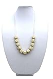 Square Bead Silicone Teething Necklace By Peacemaker Jewelry (Ivory) by Peacemaker Jewelry