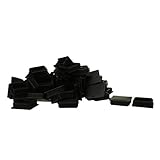 eDealMax 70ピース75 x 75 mmプラスチックスクエアリブ付きチューブインサート、2.83インチ〜2.91インチ内側サイズ、家具用チェアテーブルフィートフロアプロテクター用エンドカバーキャップ