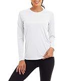 [KEFITEVD] 長袖tシャツ レディース トレーニングウェア tシャツ 薄手 ランニングｔシャツ 白 uv長袖シャツアクティブウェア 通気性 日焼け止め服 運動着 ホワイト XL
