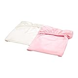 IKEA LENベビーベッドフィットシートホワイトピンク2パック203.201.90サイズ28 x 52