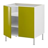 IKEA(イケア) FAKTUM ルブリーク アブストラクト グリーン 80 cm 09906296 ベースキャビネット 棚板/ 扉2枚付、ルブリーク アブストラクト グリーン