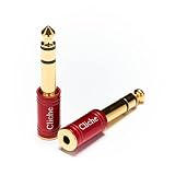 Cliche 変換プラグ【2個セット】3.5mm-6.35mm ステレオミニプラグ(メス) ⇒ステレオ標準プラグ(オス) 変換アダプター ステレオミニ TRS