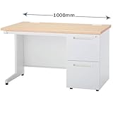 ODS-107-2 NA オフィスデスク 片袖机 W1000mm 2段袖箱 天板：ナチュラル
