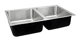 Just UDADA1632A,6,DCC 18 Gauge Undermount Double Bowl Ada Stainless Steel Sink [並行輸入品]