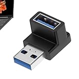 90度USBアダプター - 直角USBアダプター, USB A オス | メス延長アダプター,10Gbps データ転送、ラップトップ、 、PC 用の USB コネクタ アダプタ