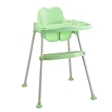 QvQ　赤ちゃん用　食事椅子　携帯型　多機能　子供用　折りたたみ　高さを調節可能　安全性 (グリーン)