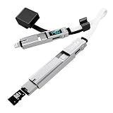 PZOZ マルチケーブル 5in1 LEDディスプレイ+カードリーダー 140W マルチ充電ケーブル USB C to A/タイプc to ライトニング/USB A to USB C/USB A to Lightning PD 5A 急速充電 Macbook/iPhone/iPad/Samsung Galaxy/Google Pixel/Switch 対応 (0.2m)