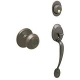 Plymouth Single Cylinder Handleset and Georgian Knob, Aged Bronze (F60 V PLY 716 GEO) [並行輸入品]