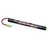 Melasta AK電動ガン用 ニッケル水素 互換バッテリー 8.4V 1350mAh ミニSコネクター付き 東京マルイ AK47S、AK47 HC、MP5K HC、MP5PDW、89式小銃、PSG-1、次世代Mk46モッド0 エアガンに適用