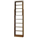 クロシオ 耐震 天井つっぱり書棚 ブラウン 幅600ｘ奥行190 高さ190~2600mm 薄型本棚