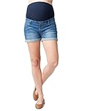 RIPE maternity デニムショーティーショーツ マタニティパンツ サイズL ブルー S3193