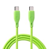 iFace Type-C to Type-C Neo 充電ケーブル 1.2m ストレート (ネオグリーン)【 急速充電 3A 絡みにくい USB-C & USB-Cシリコン素材 アイフェイス ケーブルタイ付属 iPhone Galaxy iPad MacBook Pro 各機種対応 】