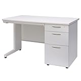 オフィスデスク 片袖机 幅1200×奥行700×高さ700mm ホワイト 鍵付 オールロック 机 デスク 会社 引き出し