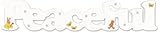 Bunnykins White Wooden Word PEACEFUL by Great Gizmos