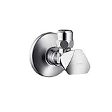 Hansgrohe角度バルブと接続ねじとクロームメッキロゼット13902000